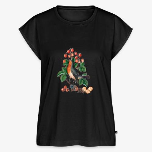 European robin - Women's Premium Roll Up Sleeve T-Shirt