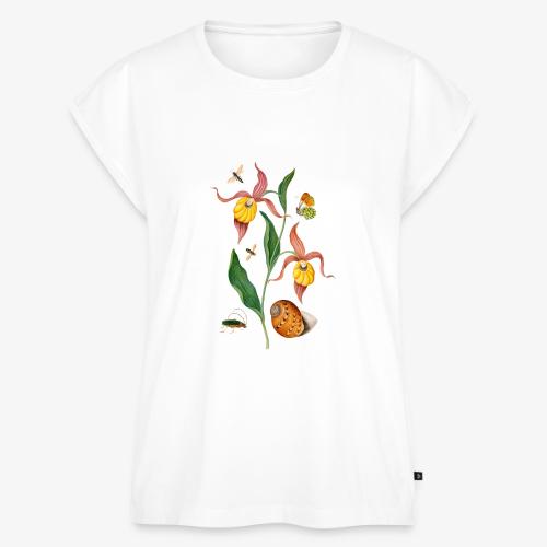 Lady Slipper Orchid - Women's Premium Roll Up Sleeve T-Shirt