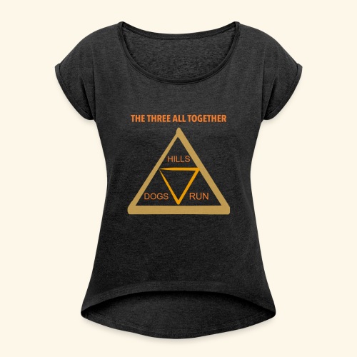 Run4Dogs Triangle - Women's Roll Cuff T-Shirt