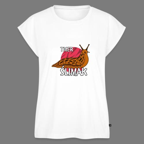 Tiger Ślimak Funny Polish Meme Animal Hybrid - Women's Premium Roll Up Sleeve T-Shirt