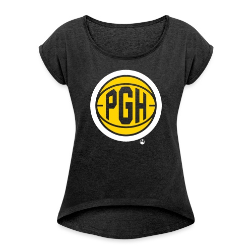 PGH_Basketball_v - Women's Roll Cuff T-Shirt