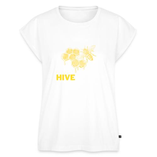 HIVE VIBES GROUP FITNESS - Women's Premium Roll Up Sleeve T-Shirt
