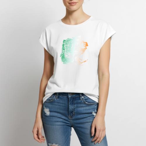 Irish Touch Fingerprint - Women's Premium Roll Up Sleeve T-Shirt