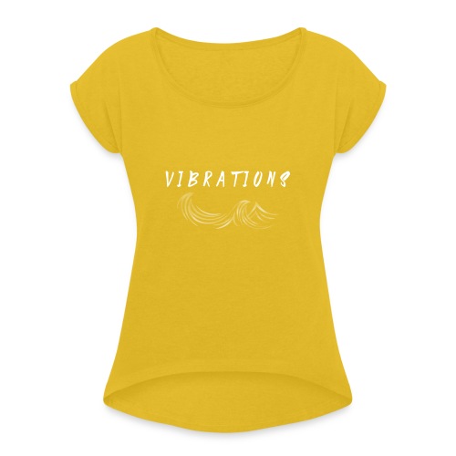 Vibrations Abstract Design. - Women's Roll Cuff T-Shirt