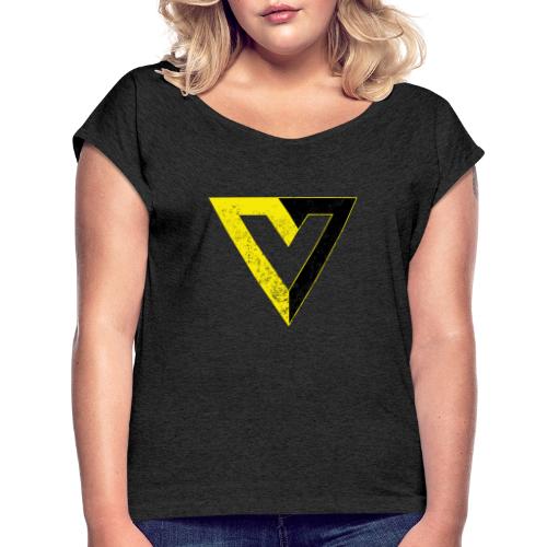 Voluntaryism Distressed - Women's Roll Cuff T-Shirt