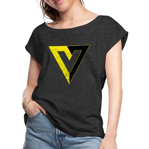 Voluntaryism Distressed - Women's Roll Cuff T-Shirt