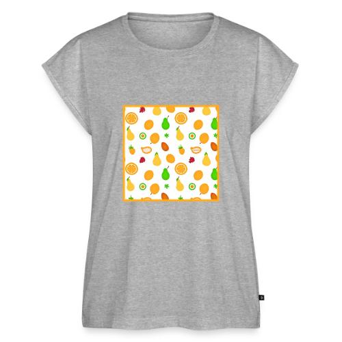 Exotic Fruits Pattern Design - Women's Premium Roll Up Sleeve T-Shirt