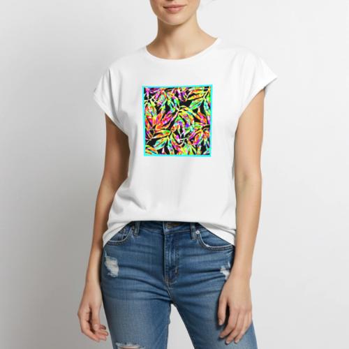 Chic Neon Pattern: Vibrant Bliss - Women's Premium Roll Up Sleeve T-Shirt