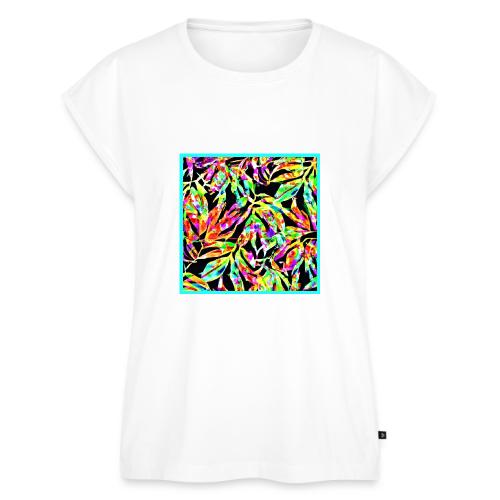 Chic Neon Pattern: Vibrant Bliss - Women's Premium Roll Up Sleeve T-Shirt