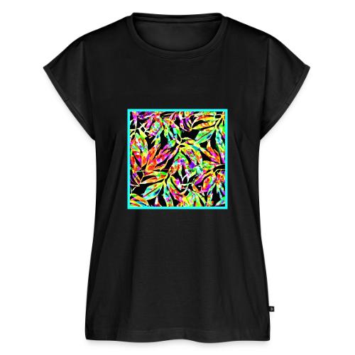 Chic Neon Pattern: Vibrant Bliss - Women's Premium Roll Up Sleeve T-Shirt