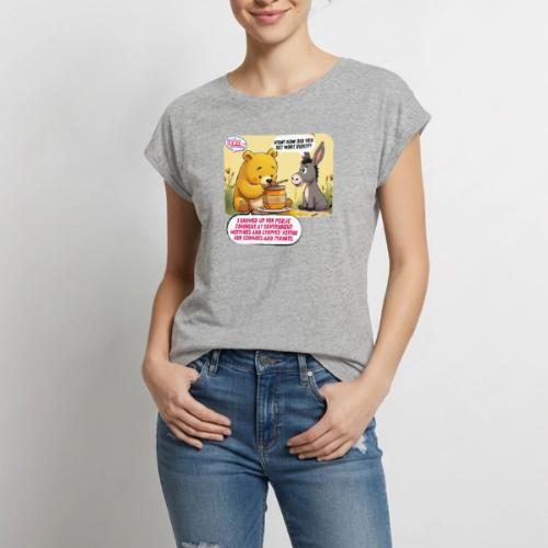 Honey Bear - Fire Tyrants - Women's Premium Roll Up Sleeve T-Shirt