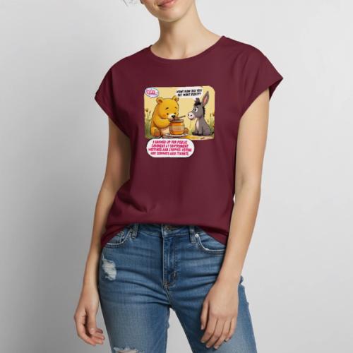 Honey Bear - Fire Tyrants - Women's Premium Roll Up Sleeve T-Shirt