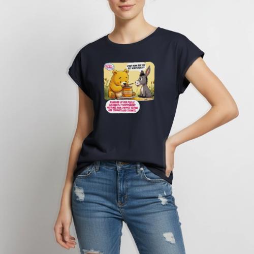 Honey Bear - Fire Tyrants - Women's Premium Roll Up Sleeve T-Shirt