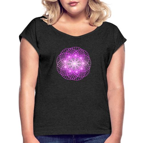 Detoxifier (Round): Pink - HealingCodeCards.com - Women's Roll Cuff T-Shirt