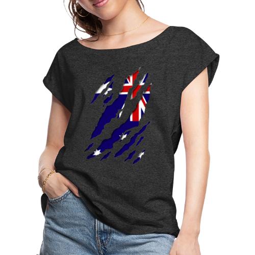 Aussie on the inside - Women's Roll Cuff T-Shirt