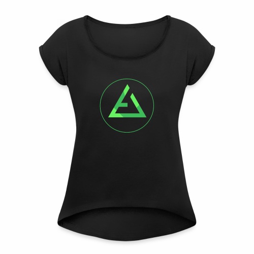crypto logo branding - Women's Roll Cuff T-Shirt