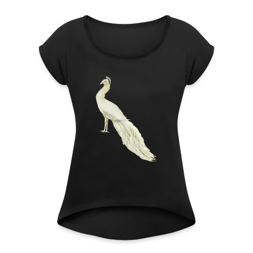 White peacock - Women's Roll Cuff T-Shirt