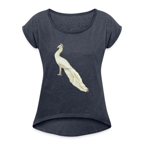 White peacock - Women's Roll Cuff T-Shirt