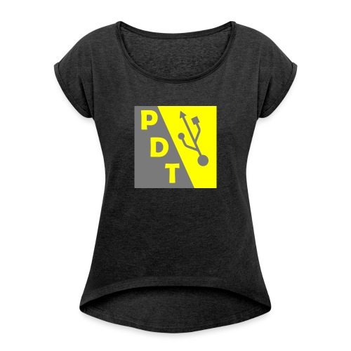 PDT Logo - Women's Roll Cuff T-Shirt