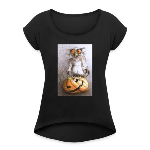 Vampire Owl - Women's Roll Cuff T-Shirt