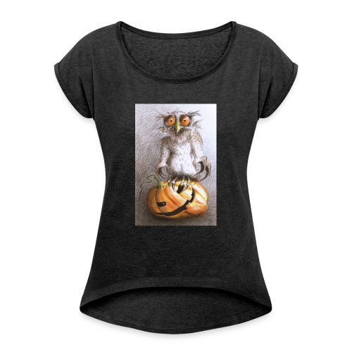 Vampire Owl - Women's Roll Cuff T-Shirt