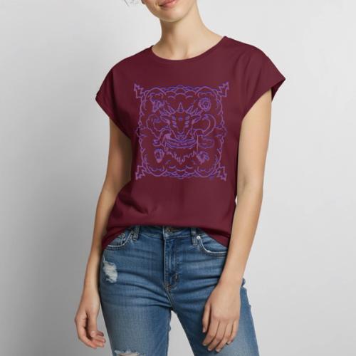 Revelation Lamb Purple - Women's Premium Roll Up Sleeve T-Shirt