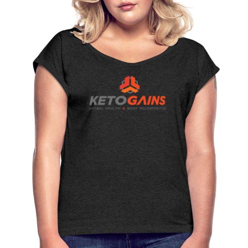 Ketogains 2017 Vertical Colors - Women's Roll Cuff T-Shirt