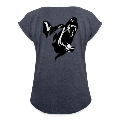 German Shepherd Dog Head - Women's Roll Cuff T-Shirt