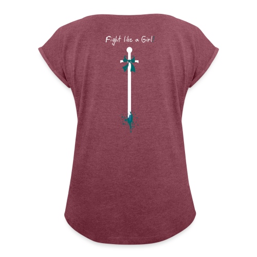 Ribbon sword - Women's Roll Cuff T-Shirt