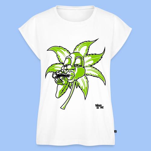 smoking leaf - Women's Premium Roll Up Sleeve T-Shirt