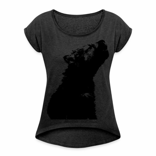 OnePleasure cool cute young wolf puppy gift ideas - Women's Roll Cuff T-Shirt