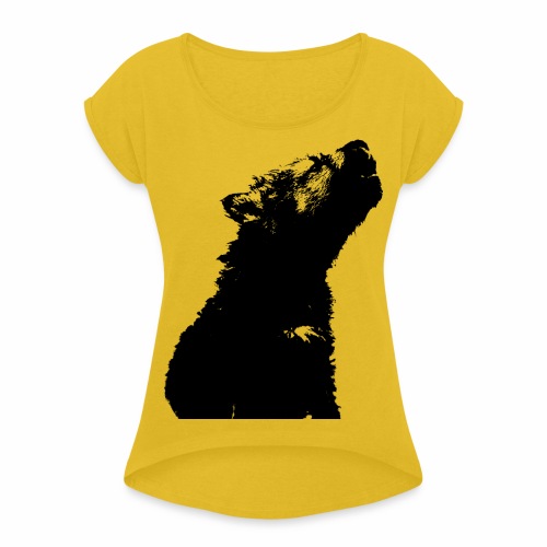 OnePleasure cool cute young wolf puppy gift ideas - Women's Roll Cuff T-Shirt