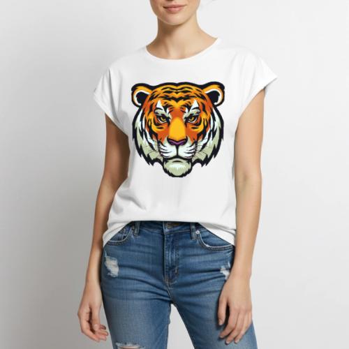 Tiger Fashion Feline Animal, Tiger Willing Success - Women's Premium Roll Up Sleeve T-Shirt
