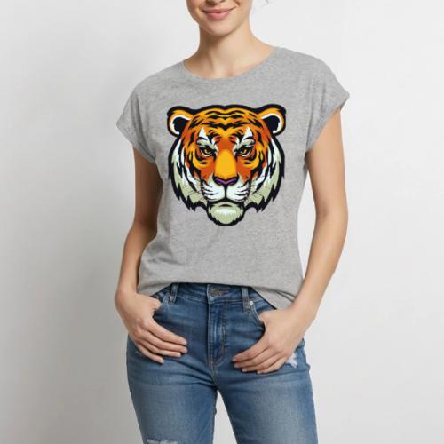 Tiger Fashion Feline Animal, Tiger Willing Success - Women's Premium Roll Up Sleeve T-Shirt