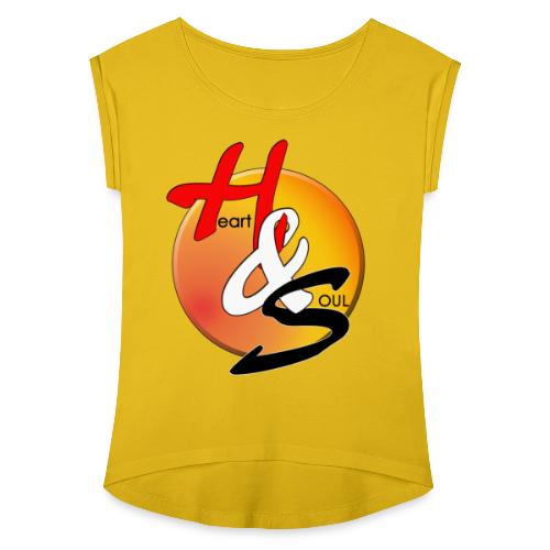 Rcahas logo gold - Women's Roll Cuff T-Shirt
