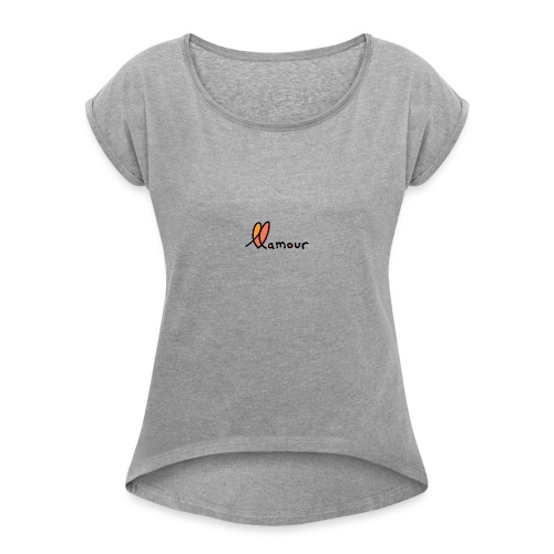 llamour logo - Women's Roll Cuff T-Shirt