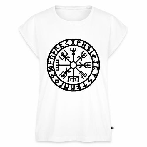 Viking Rune Vegvisir The Runic Compass - Women's Premium Roll Up Sleeve T-Shirt