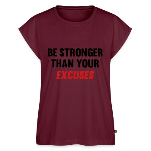 Be Stronger Than Your Excuses - Women's Premium Roll Up Sleeve T-Shirt