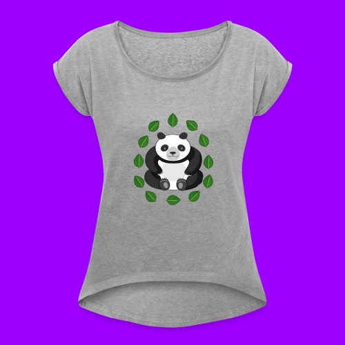 Panda zenyatta - Women's Roll Cuff T-Shirt