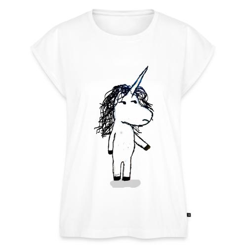 Kaede the Unicorn Angry - Women's Premium Roll Up Sleeve T-Shirt