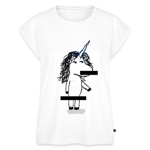 Kaede the Unicorn Censored - Women's Premium Roll Up Sleeve T-Shirt