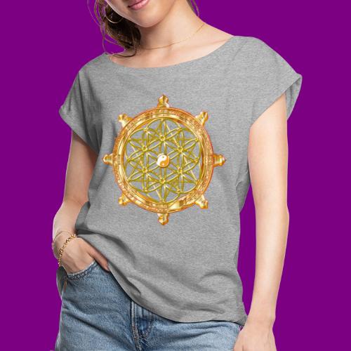 Tao Te Ching - Mandala - - Women's Roll Cuff T-Shirt