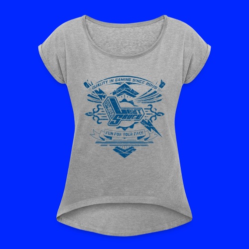 Vintage Leet Sauce Studios Crest Blue - Women's Roll Cuff T-Shirt