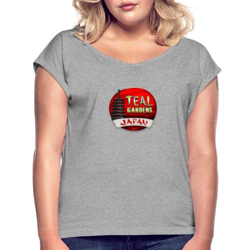 Teal Gardens - Women's Roll Cuff T-Shirt