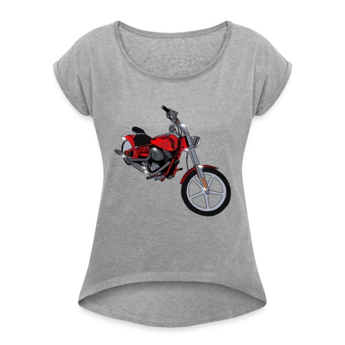 Motorcycle red - Women's Roll Cuff T-Shirt