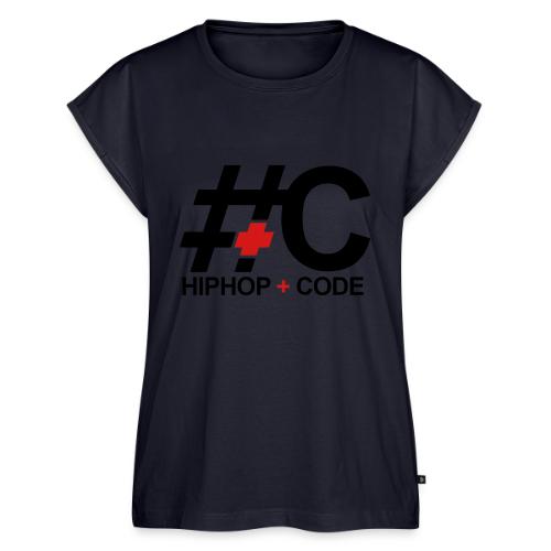 hiphopandcode-logo-2color - Women's Premium Roll Up Sleeve T-Shirt