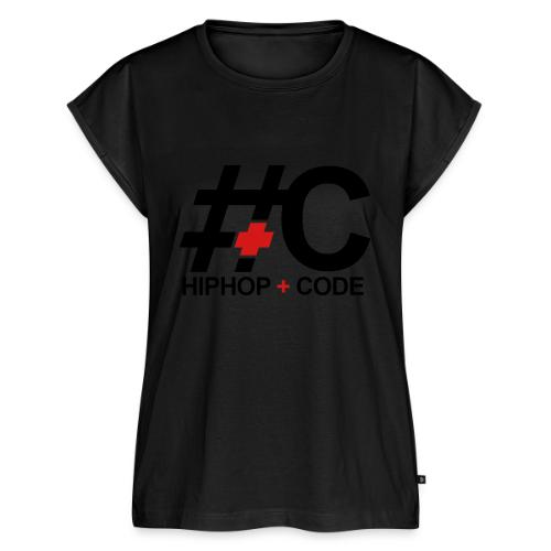 hiphopandcode-logo-2color - Women's Premium Roll Up Sleeve T-Shirt