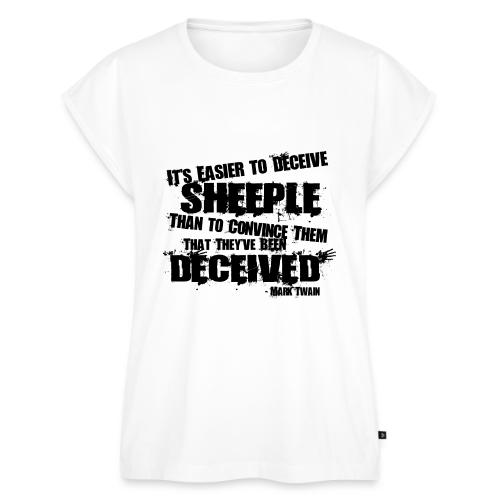 It's Easier to Deceive SHEEPLE - Women's Premium Roll Up Sleeve T-Shirt