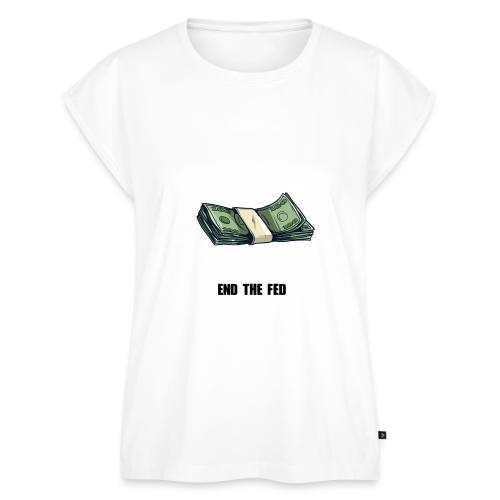 MAKE MONEY REAL AGAIN COOL white - Women's Premium Roll Up Sleeve T-Shirt