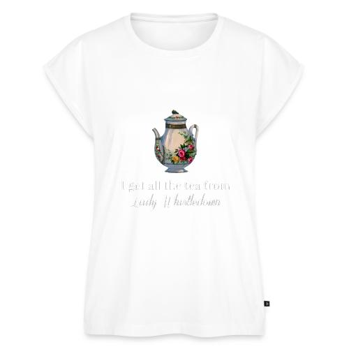 I get all the tea from Lady Whisteldown 1 - Women's Premium Roll Up Sleeve T-Shirt